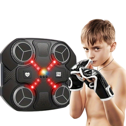 Kids Smart Boxing Target - Interactive Speed & Rhythm Training Toy with Lights, Adjustable Settings, and Gloves