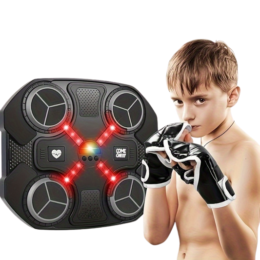 Kids Smart Boxing Target - Interactive Speed & Rhythm Training Toy with Lights, Adjustable Settings, and Gloves