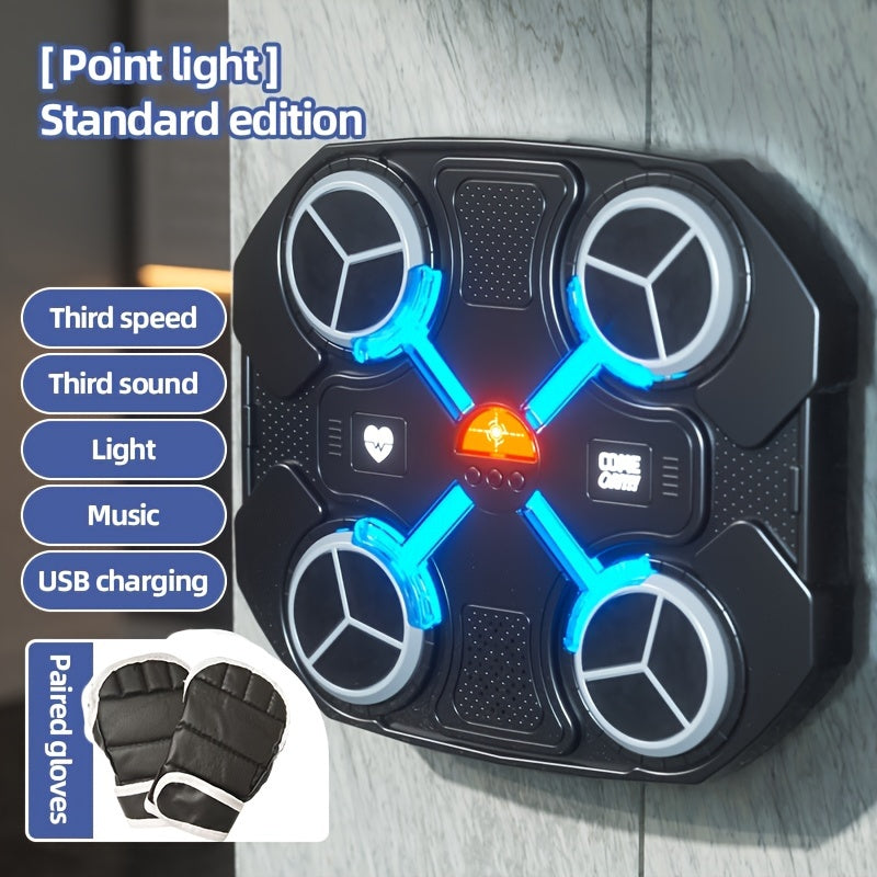 Kids Smart Boxing Target - Interactive Speed & Rhythm Training Toy with Lights, Adjustable Settings, and Gloves